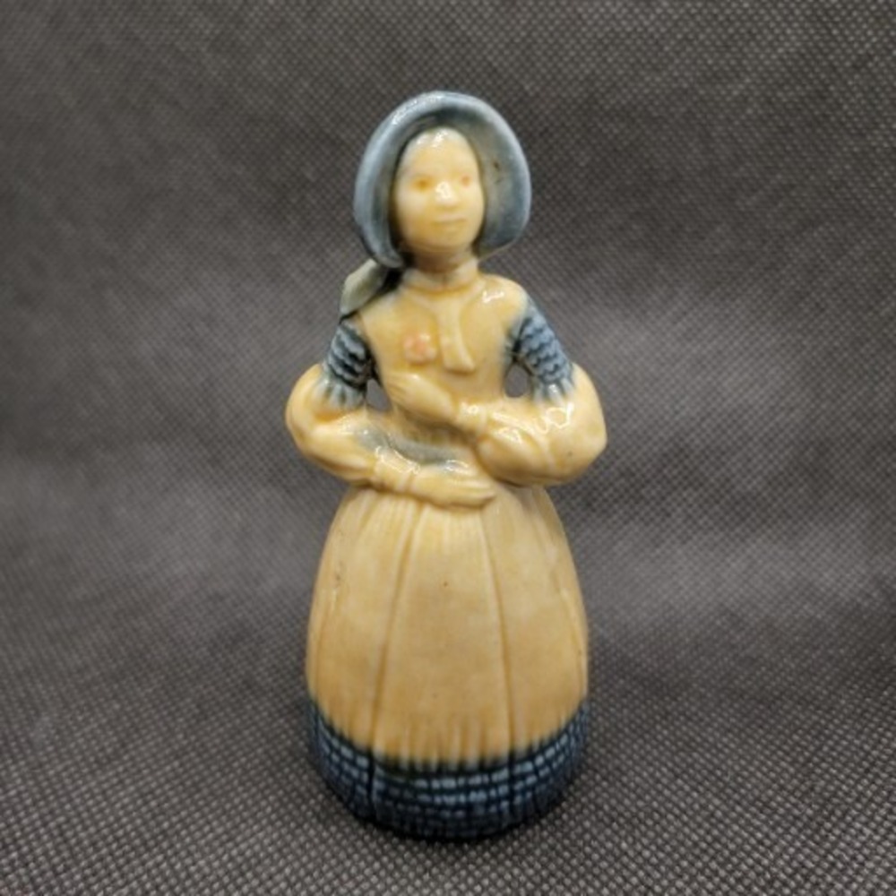 Vintage Copenhagen Figurine Holding A Flower Paperweight